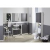 EKIPA Armoire de salle de bain 2 portes - Gris ombre et blanc - L 60 x P 15 x 70 cm - VERSA