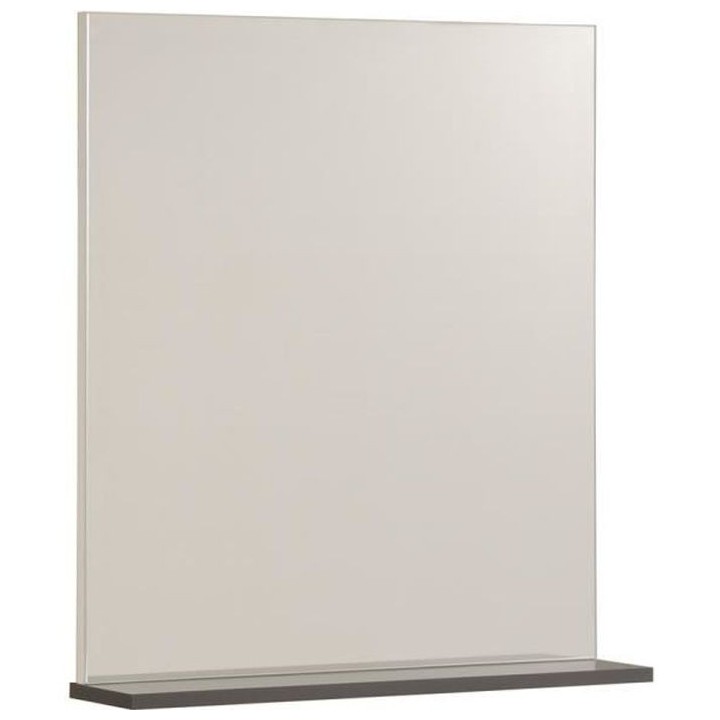 EKIPA Miroir avec tablette - Gris ombre et blanc - L 60 x P 14 x 70 cm