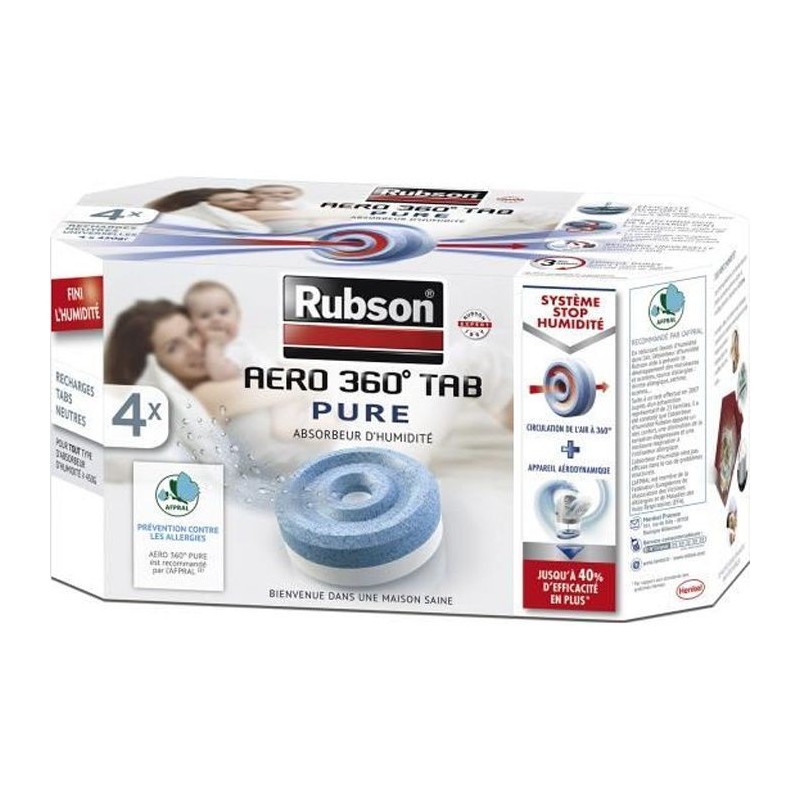 Recharge absorbeur humidité Aero 360° pure x4 - RUBSON