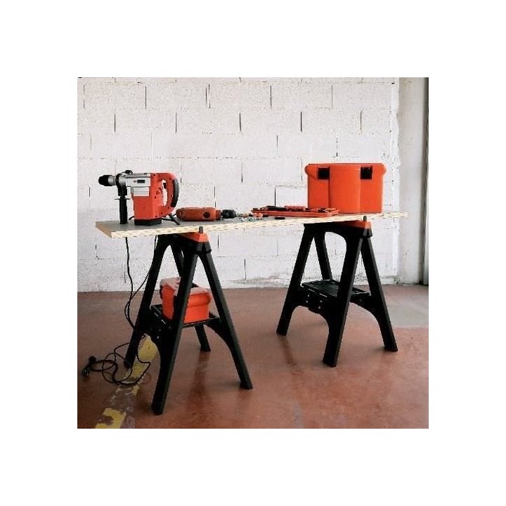 TOOD Lot de 2 tréteaux pliants 60x10x80 cm charge maximale 200 kg