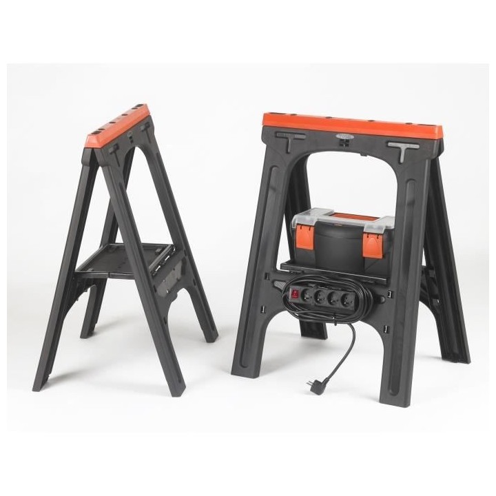 TOOD Lot de 2 tréteaux pliants 60x10x80 cm charge maximale 200 kg