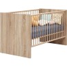 Chambre bébé duo NIKO - Lit 70x140 cm + Commode a langer 2 portes - Décor chene naturel - TRENDTEAM