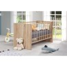 Chambre bébé duo NIKO - Lit 70x140 cm + Commode a langer 2 portes - Décor chene naturel - TRENDTEAM