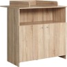 Chambre bébé duo NIKO - Lit 70x140 cm + Commode a langer 2 portes - Décor chene naturel - TRENDTEAM