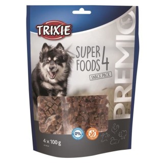TRIXIE PREMIO 4 Superfoods - Poulet, canard, boeuf, agneau - 4 x 100 g