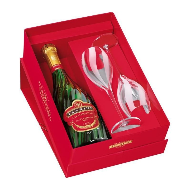 Coffret Champagne Tsarine Brut - 75 cl + 2 flûtes