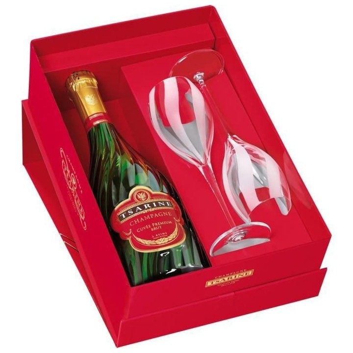 Coffret Champagne Tsarine Brut - 75 cl + 2 flûtes