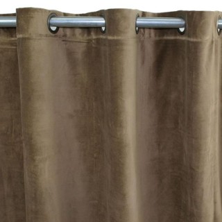 Rideau velours en coton - Taupe - 150 x 250 cm
