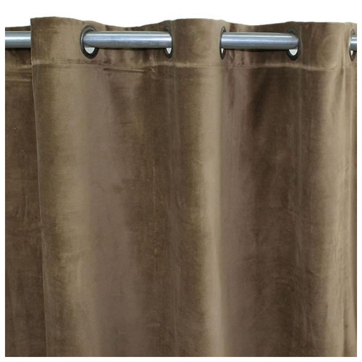 Rideau velours en coton - Taupe - 150 x 250 cm