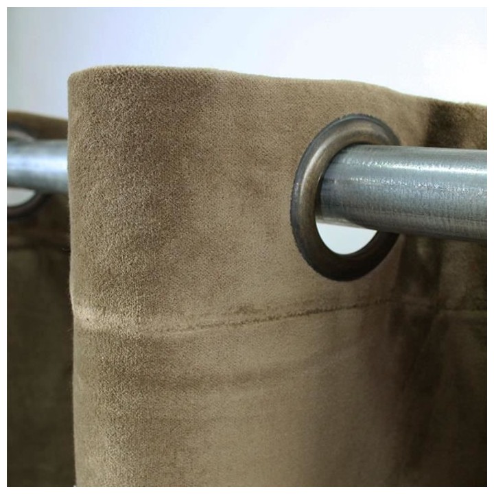 Rideau velours en coton - Taupe - 150 x 250 cm