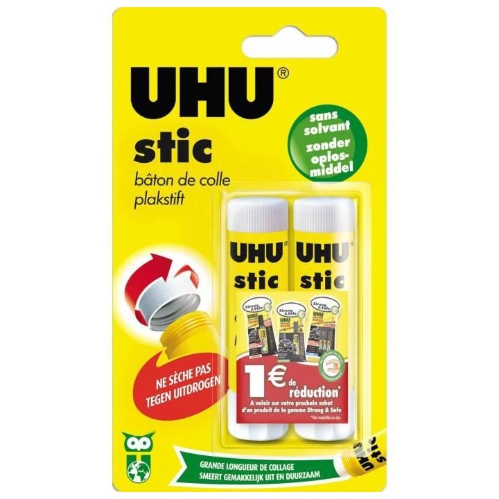 UHU Colle Stic Blanc 2x8.2gr