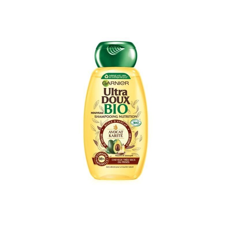 Shampooing GARNIER Ultra Doux Nourrissant Avocat karité bio 250 ml