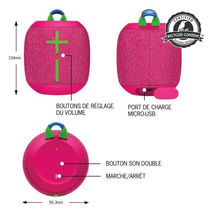 Enceinte Bluetooth ULTIMATE EARS Wonderboom 3 Rose