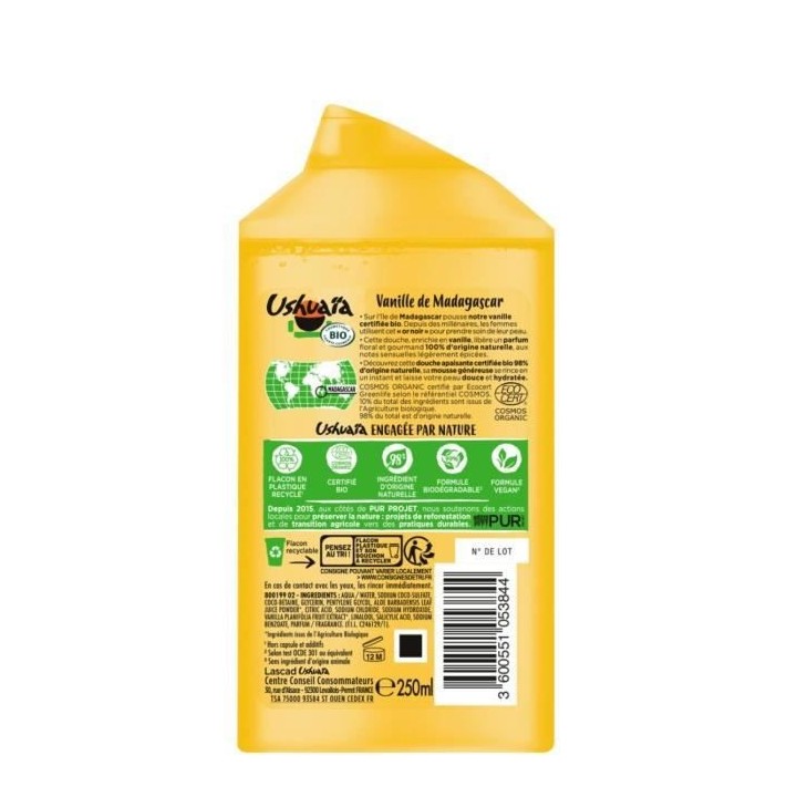 Douche USHUAIA BIO Vanille 250 ml