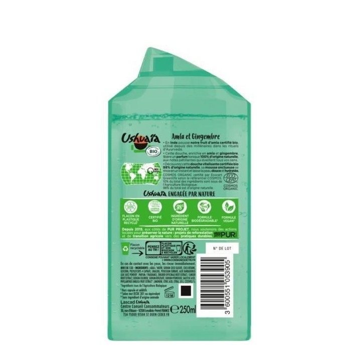 Douche relaxante BIO Amla & Gingembre USHUAiA - 250 ml