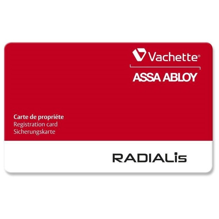 VACHETTE Cylindre tres haute sécurité RADIALis 32,5x32,5 mm nickelé