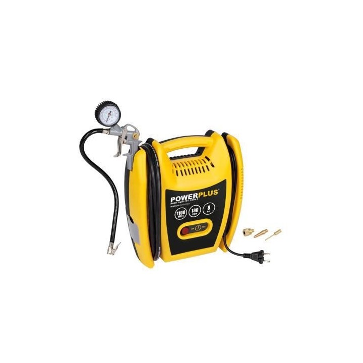 POWERPLUS Compresseur 1100W sans huile & sans cuve + 5ACC
