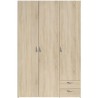 Armoire VARIA - Décor chene - 3 portes battantes + 2 tiroirs - L 120 x H 185 x P 51 cm - PARISOT