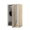 Armoire VARIA - Décor chene - 3 portes battantes + 2 tiroirs - L 120 x H 185 x P 51 cm - PARISOT