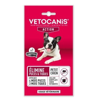 VETOCANIS Collier anti-puces et anti-tiques pour petit chien jusqu'a 1