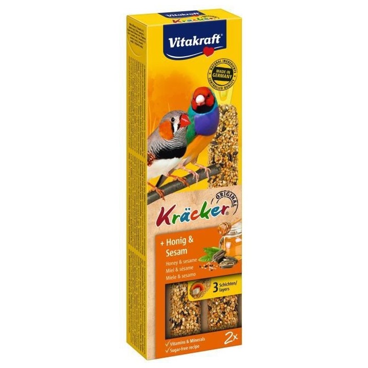 VITAKRAFT Kräcker Miel et sésame P/2 - Pour perruche