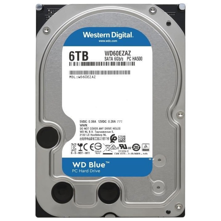 WD Blue™ - Disque dur Interne - 6To - 5400 tr/min - 3.5 (WD60EZAZ)