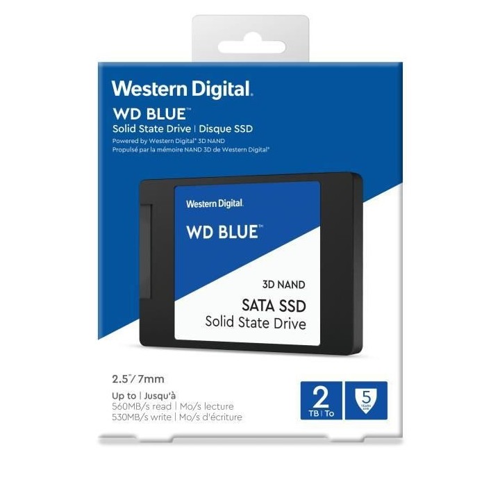 WD Blue™ - Disque SSD Interne - 3D Nand - 2To - 2.5 (WDS200T2B0A)