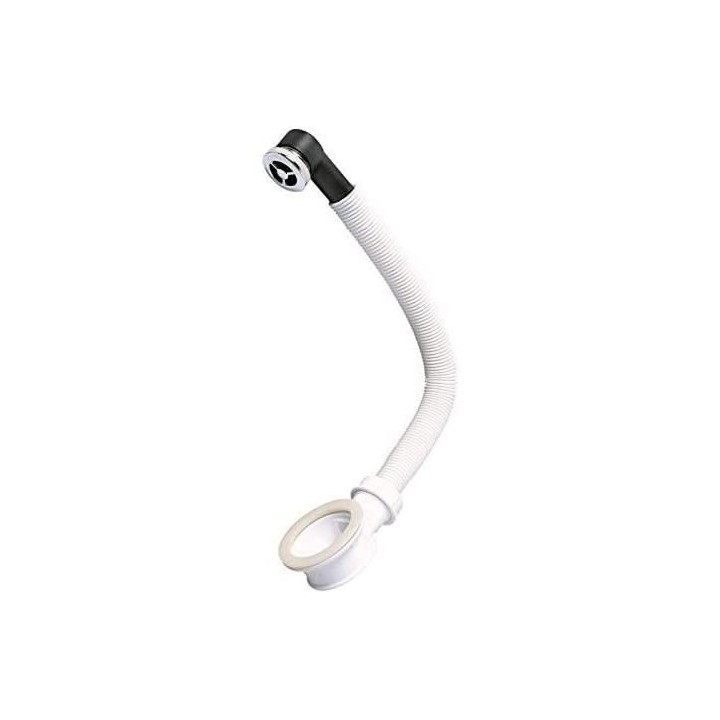 Intercalaire de trop-plein souple pour lavabo Wirquin 39007001, blanc