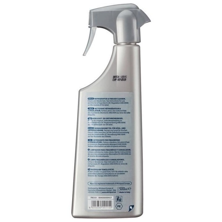 WPRO FRI101 Spray nettoyant pour Réfrigérateur / Congélateur 500ml