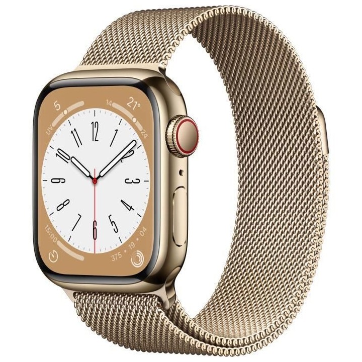 Apple Watch Series 8 GPS + Cellular - 41mm - Boîtier Gold Stainless S