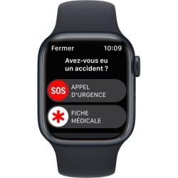 Apple Watch Series 8 GPS + Cellular - 41mm - Boîtier Midnight Aluminium - Bracelet Midnight Sport Band - Regular