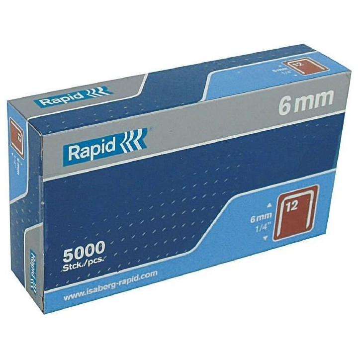 RAPID 5000 agrafe n°12 Rapid Agraf 6mm