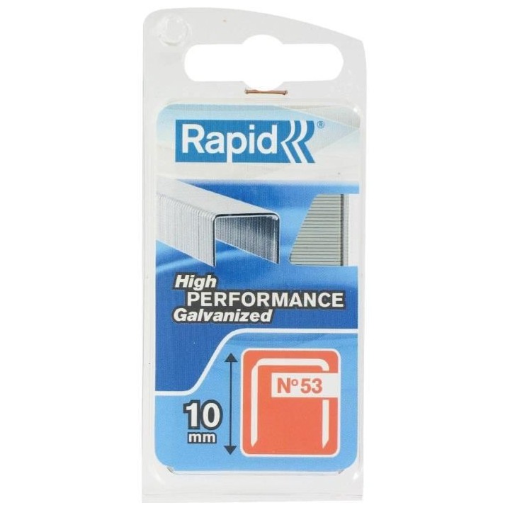 RAPID Agrafes galvanisées - Fil fin - N°53/10 mm