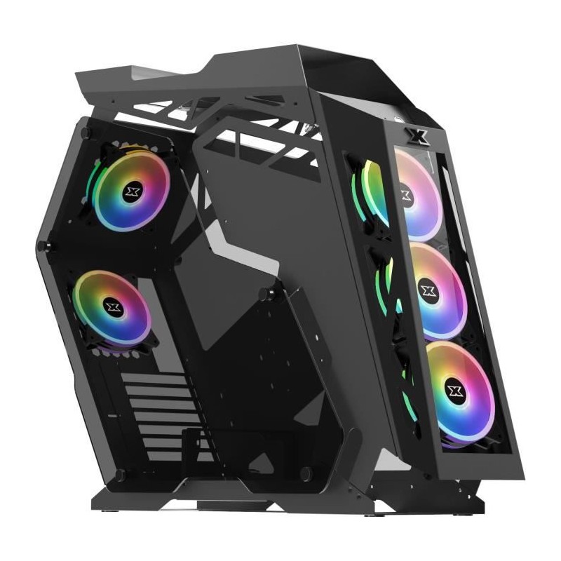 XIGMATEK BOITIER PC Zeus - Ouvert - RGB - Gris - Verre trempé - Format ATX (EN43392)