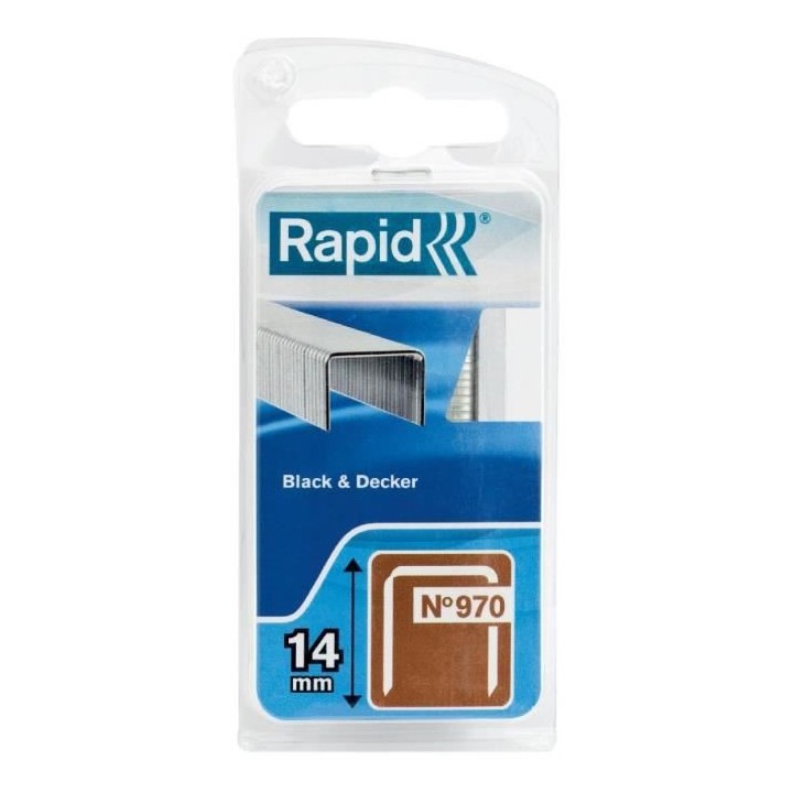 RAPID Agrafes galvanisées - Fil plat - N°970/14 mm