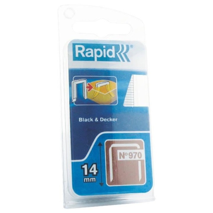RAPID Agrafes DP galvanisées - Fil plat - N°970/14 mm