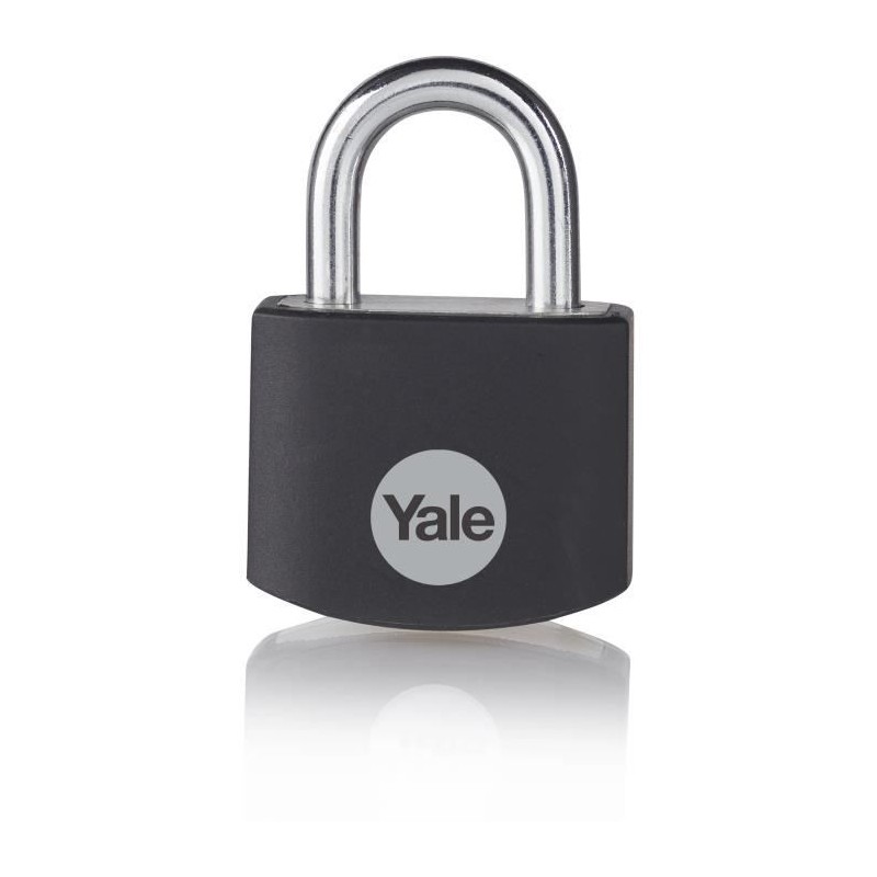 YALE -YE3B/25/112/1/BK - Cadenas aluminium 25 mm - anse acier - noir - 3 clés - Pour casier - boîte outils - sac