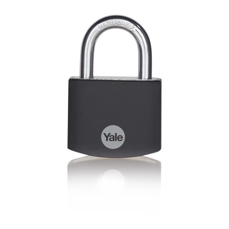 YALE -YE3B/38/119/1/BK - Cadenas aluminium 38 mm - anse acier cémenté - noir - 3 clés - Pour casier - boîte outils - sac