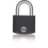 YALE -YE3B/38/119/1/BK - Cadenas aluminium 38 mm - anse acier cémenté - noir - 3 clés - Pour casier - boîte outils - sac