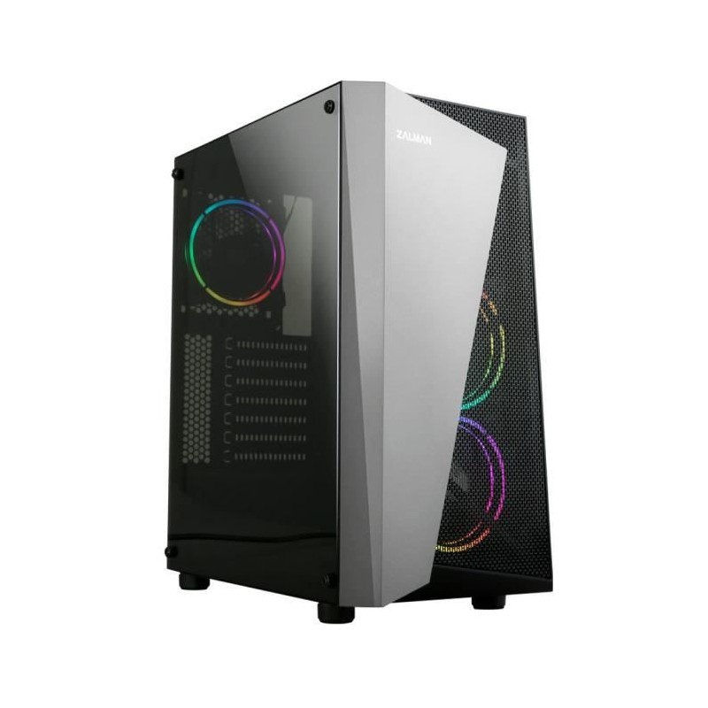 ZALMAN BOITIER PC S4 Plus - Moyen Tour - Noir - Verre trempé - Format ATX (S4PLUSBK)