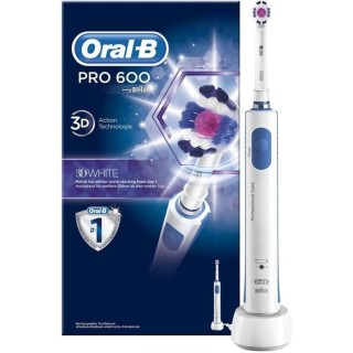 Oral-B PRO 600 Brosse a Dents Électrique Rechargeable, 1 Manche, 1 Br