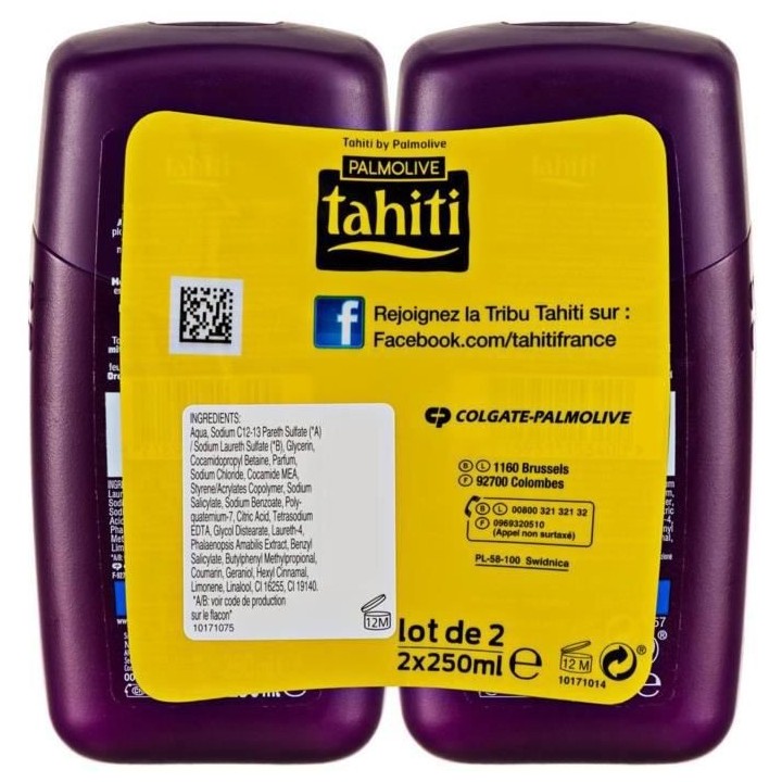 TAHITI Lot de 2 gels douche Orchidée Relaxante - 2 x 250 ml