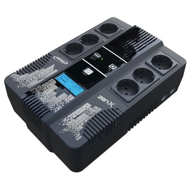 INFOSEC Zen-X 800 FR/SCHUKO Onduleur Line Interactive 800 VA 6 Prises
