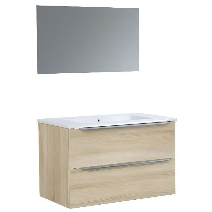 Ensemble meuble de de salle de bain L 80 - 2 tiroirs + Vasque céramiq