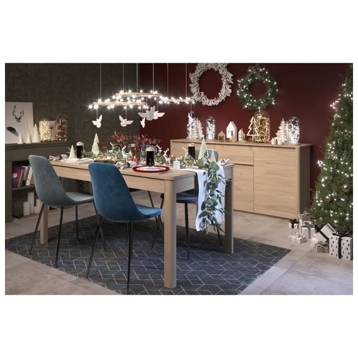 BETTY Table a manger 160x90 cm décor chene dakota