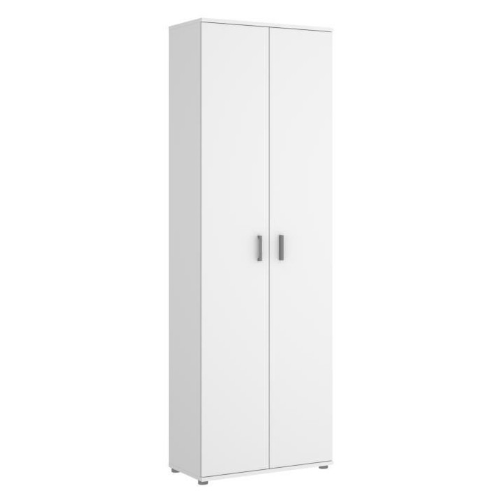 Armoire 2 portes pour chaussures - Blanc - L 190 x H 61 x P 35 cm - FI