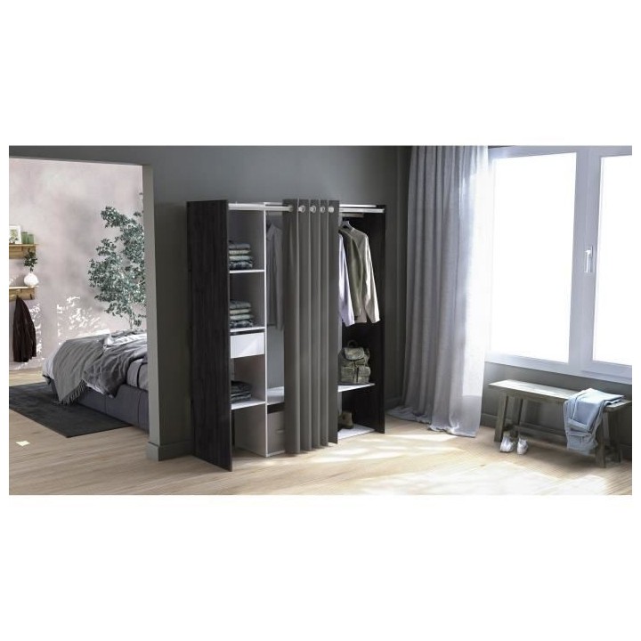 Kit dressing extensible MONTANA - Décor chene Waterford - 1 Tiroir -