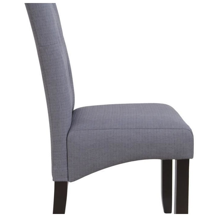 CUBA Lot de 2 chaises de salle a manger en tissu gris - Contemporain -