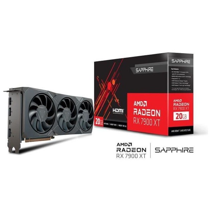 SAPPHIRE Carte graphique - AMD RADEON RX 7900 XT GAMING - 20 GB (21323