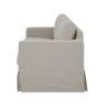 LYNN Canapé 3 places - Tissu Beige - Pieds bois naturel - L 190 x P 82 x H 82 cm